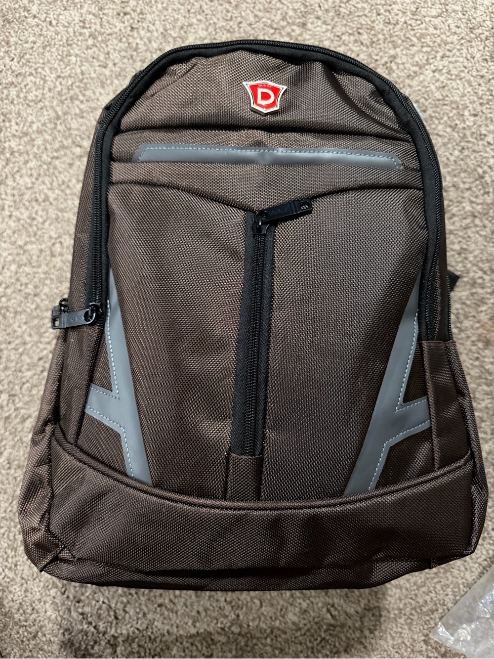 else Brown Backpack with Gray Reflective Accents